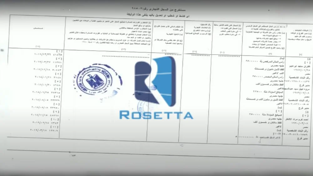 ترجمة السجل التجاري المصري
